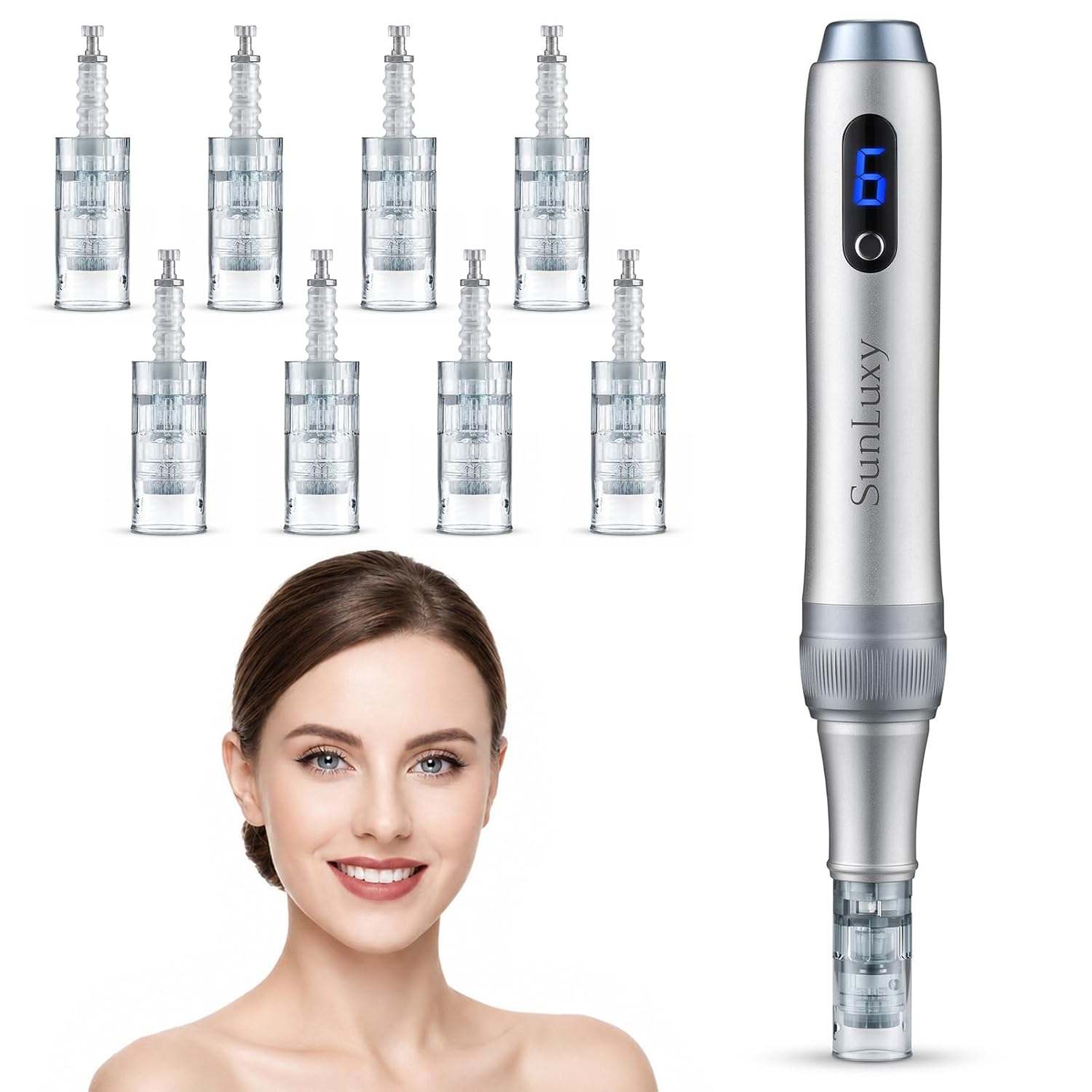 Microneedle Pen for Home Use - 0.25mm Derma Stamp Roller Pen for Women and Men