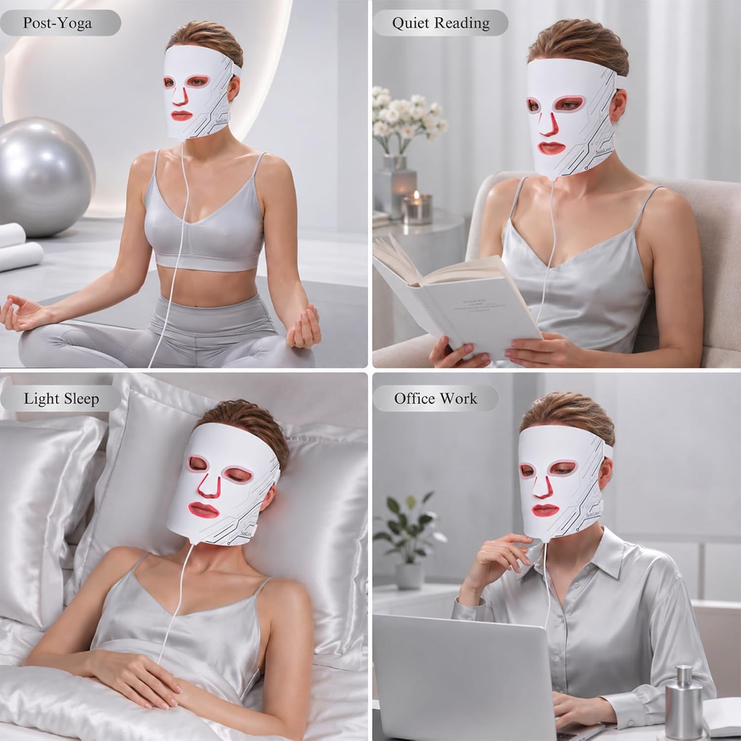Red Light Therapy Mask for Face, Red & Blue LED Face Mask Light Therapy with 3 Modes with 850nm NIR, Cordless Rechargeable with Remote Control, Full Face Skincare for Women Mom Wife