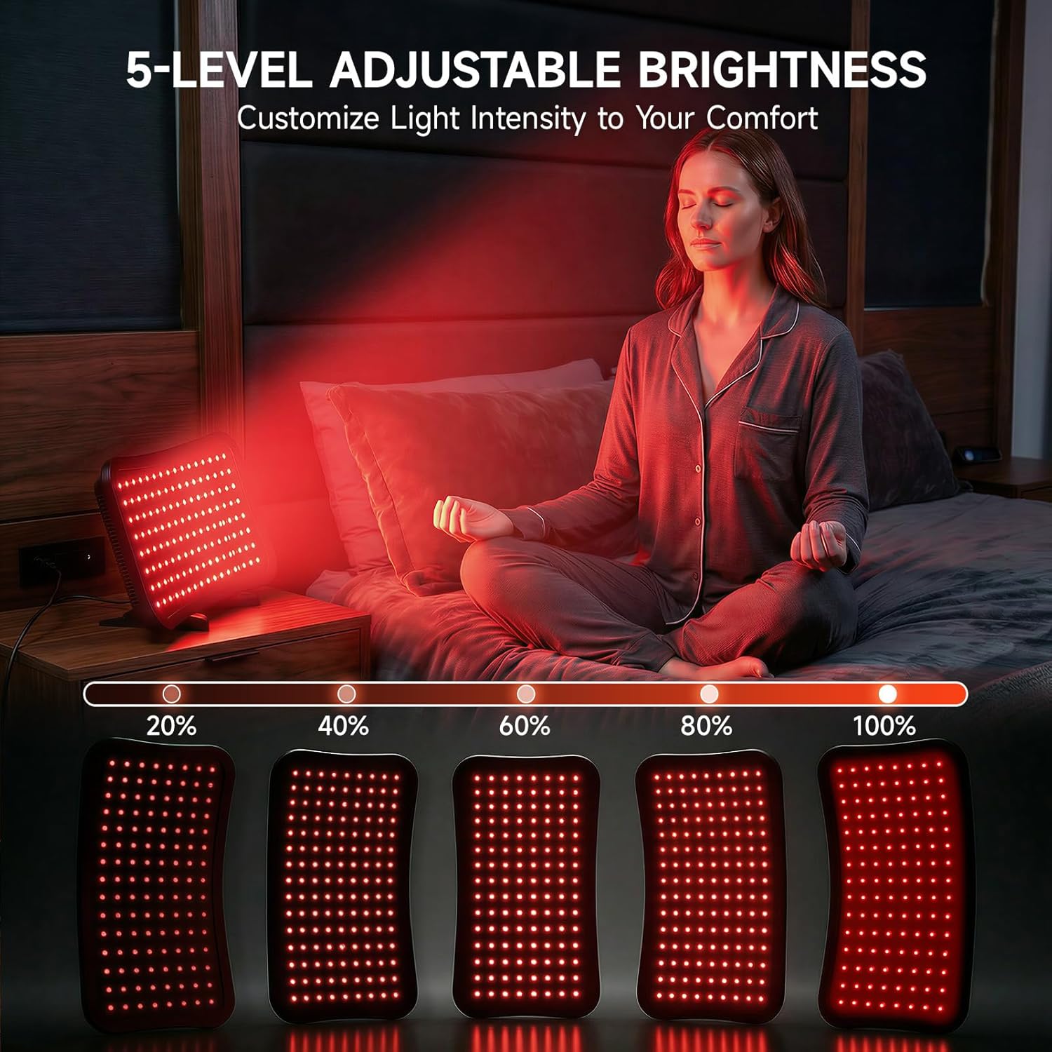 Renergy Red Light Therapy Lamp with Stand, 660nm 850nm Near Infrared Red Light Therapy Panel for Face & Body, Portable LED Light Therapy Device with Remote Control, 5 Brightness 3 Timer for Home Use