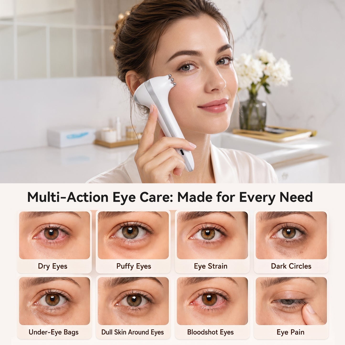 3-Mode EMS/RF/Red Light Eye Massage Wand